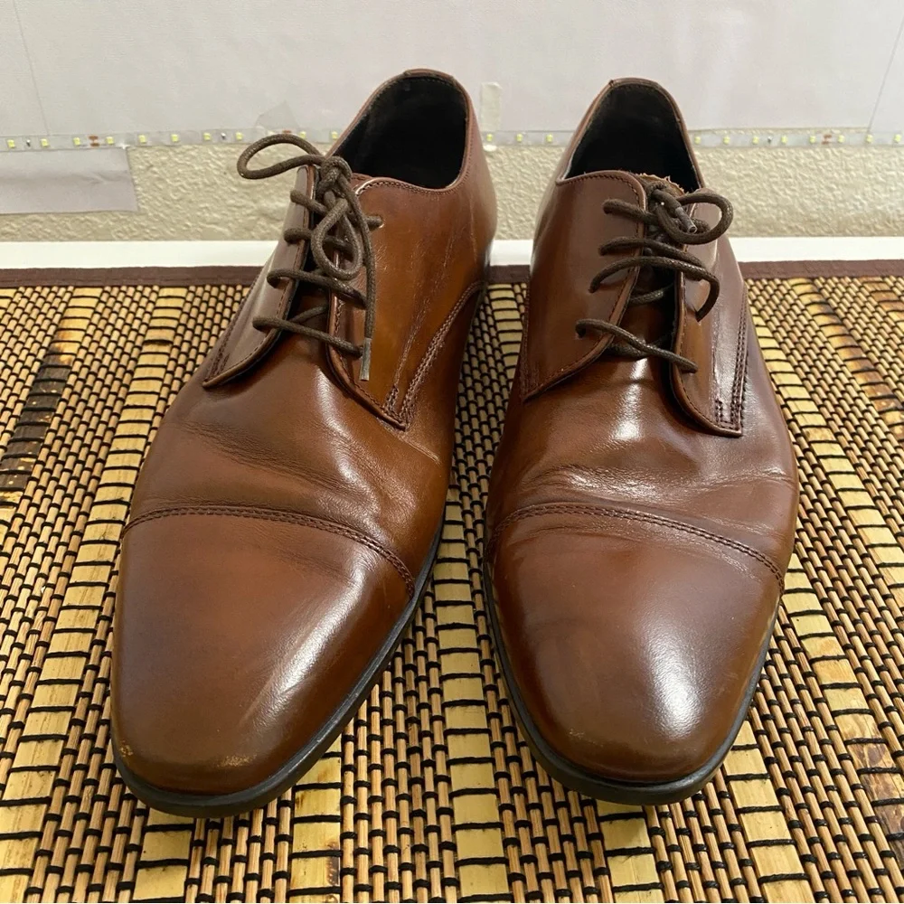 RAIL Brown Leather Cap Toe Oxford Dress Shoes Men’s EU‎ 43 / US 10 Made Romania